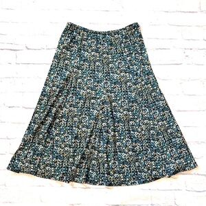 Molly and Maxx Geometric Print Midi Skirt Black Blue Green White Size Medium